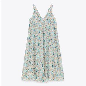 Zara Floral Printed Maxi Satin Slip Dress